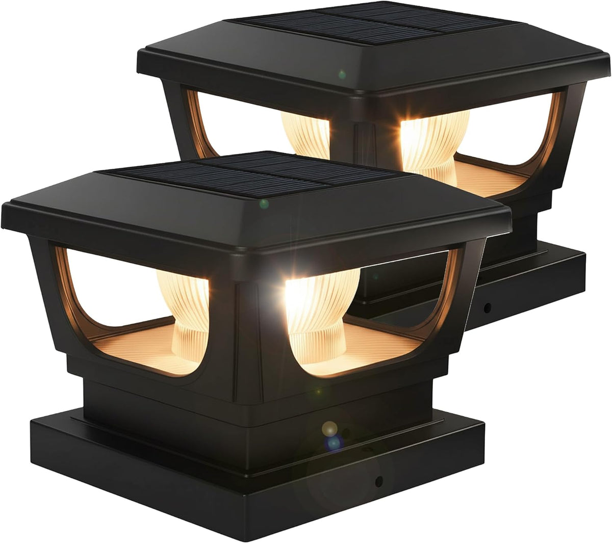 2-Pack Solar Post Cap Lights