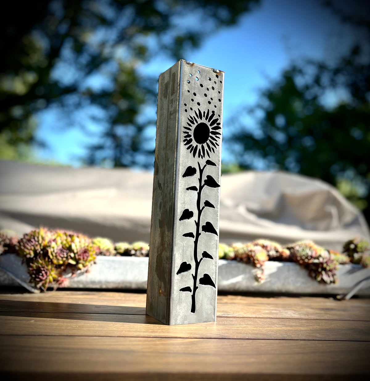 Sunflowers Under the Stars Solar Luminary